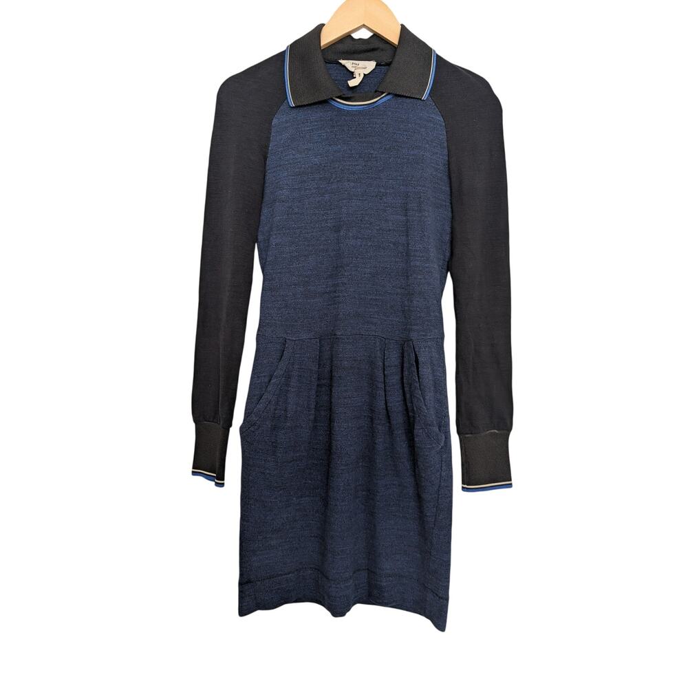 Isabel Marant Étoile‎ Long Sleeve Dress Mini Cotton Colorbblock Preppy Classy